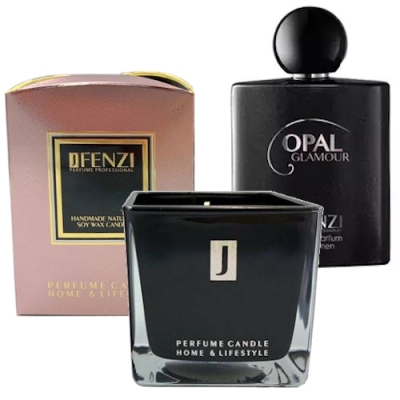 JFenzi Opal Glamour - Promotional Set, Eau de Parfum for Women, Natural Soy Candle