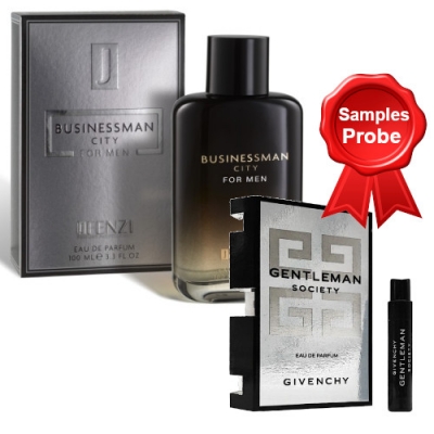 JFenzi Businessman CITY - Eau de Parfum 100 ml, Sample Givenchy Gentleman Society EDP 1 ml