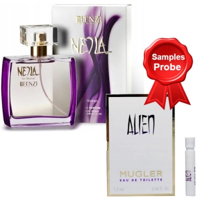 JFenzi Neila - Eau de Parfum For Women 100 ml,  Sample Thierry Mugler Alien EDT 1,2 ml