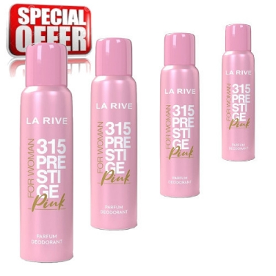 La Rive 315 Prestige Pink - Deodorant for Women Femme 150 ml, 4 pieces