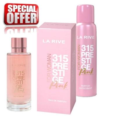 La Rive 315 Prestige Pink - Promotional Set, Eau de Parfum 100 ml, Deodorant 150 ml