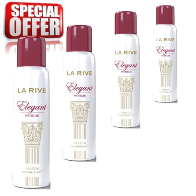 La Rive Elegant Woman - Deodorant for Women Femme 150 ml, 4 pieces